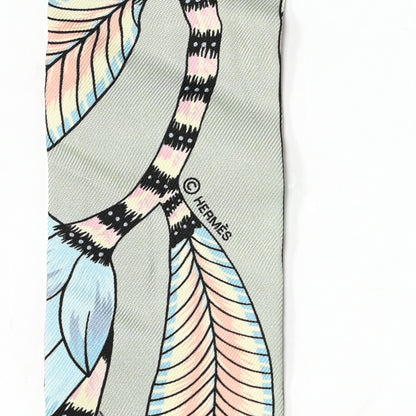 Hermes Silk The Savana Dance Twilly Vert Amande Rose 3 of 4