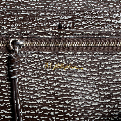 3.1 Phillip Lim 3.1 Shark Embossed Leather Medium Pashli Satchel Brown and White 9 of 13