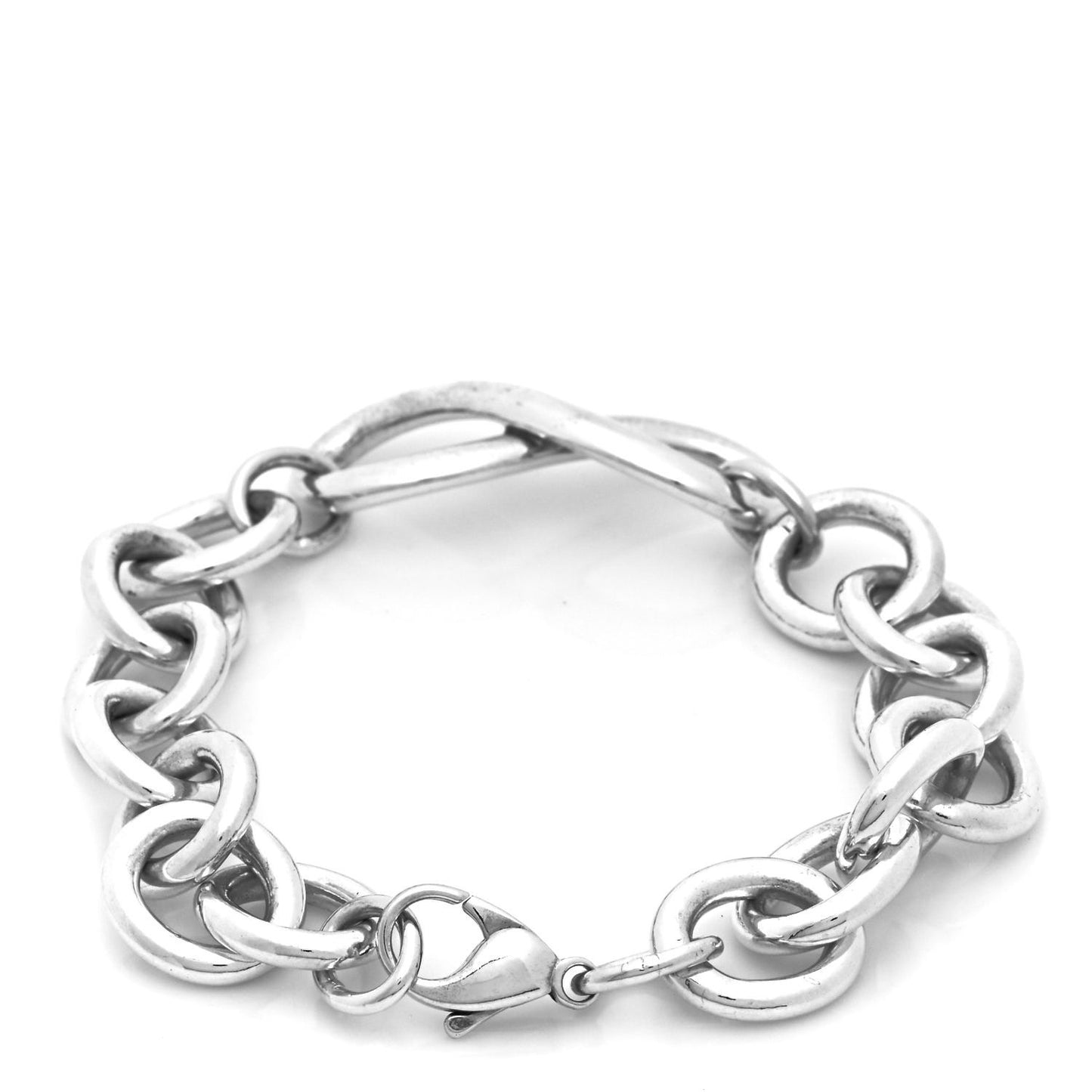 Sterling Silver Wide Infinity Chain Bracelet