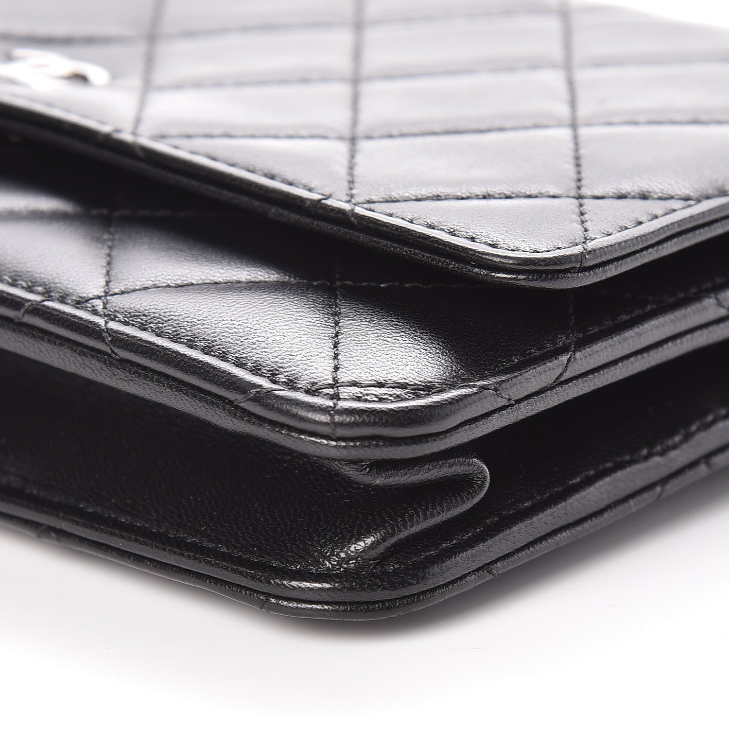 Chanel Lambskin Quilted Wallet On Chain WOC Black 6 of 12