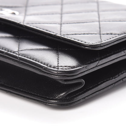 Chanel Lambskin Quilted Wallet On Chain WOC Black 6 of 12