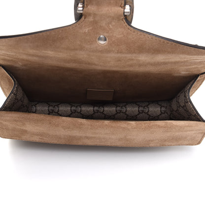 Gucci GG Supreme Monogram Suede Crystal Small Dionysus Shoulder Bag Beige Ebony Taupe 5 of 10