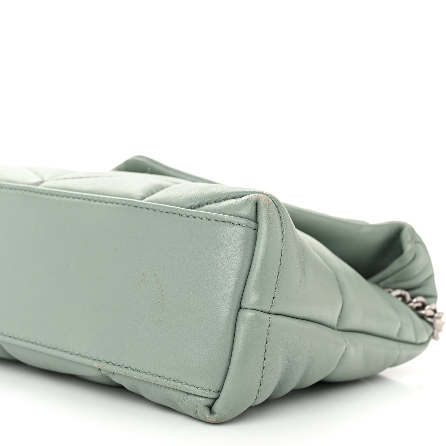 Saint Laurent Lambskin Quilted Toy Loulou Puffer Monogram Chain Satchel Mint 10 of 12