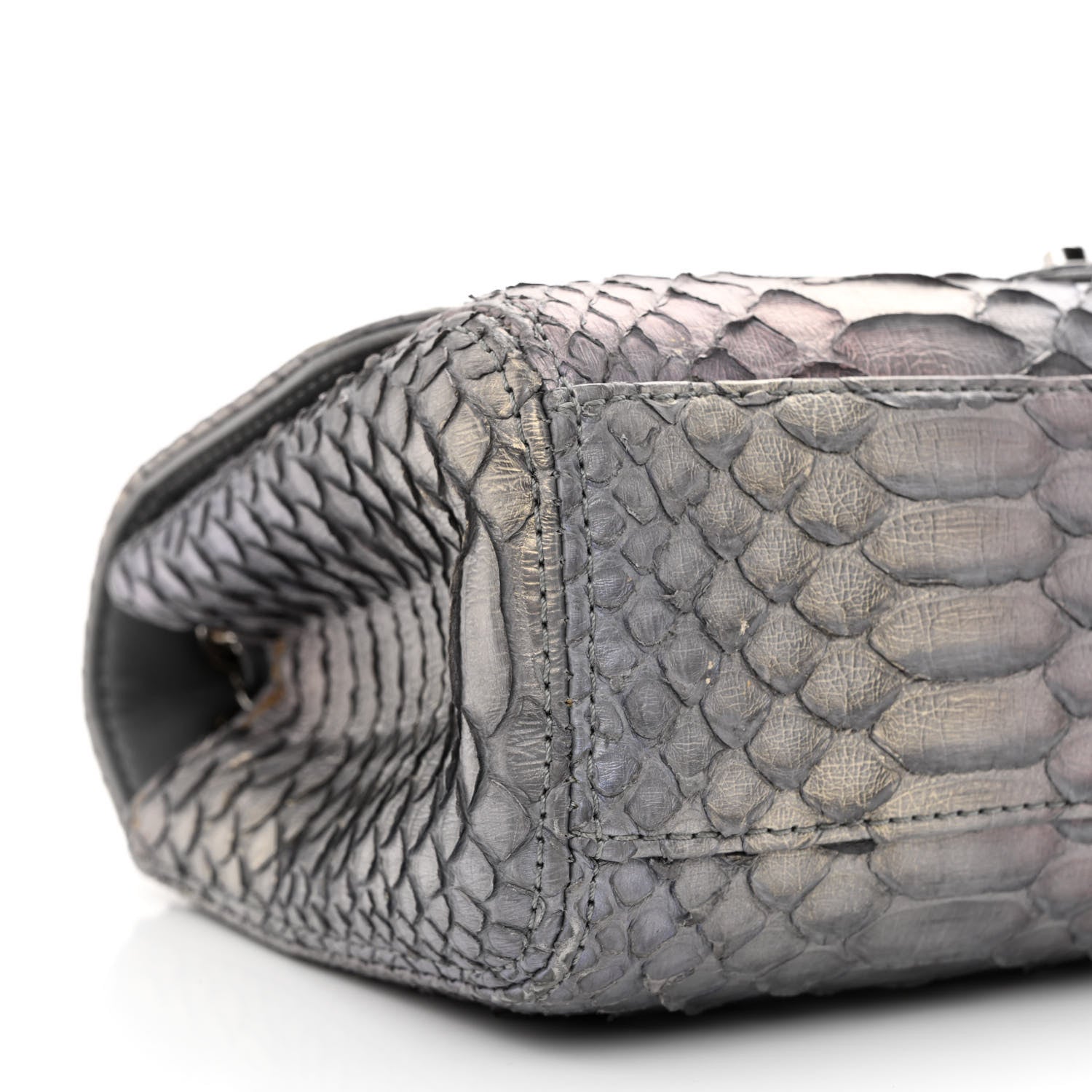 Chanel Snakeskin Iridescent Soho Medium Flap Grey 9 of 11