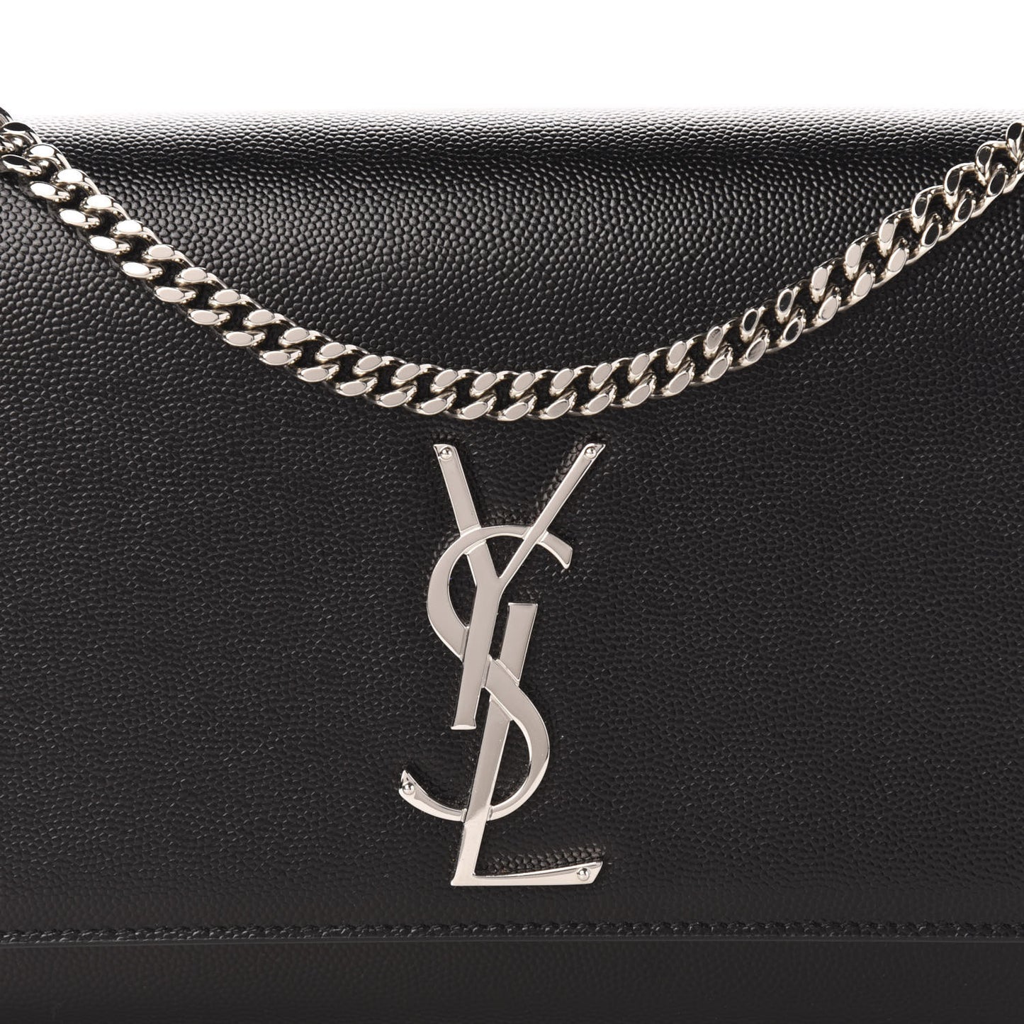 Grain De Poudre Medium Classic Monogram Kate Satchel Black