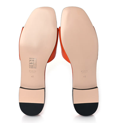 Gucci Cosmos Softy Calfskin Interlocking G Cut Out Slide Sandals 40 Deep Orange 3 of 8