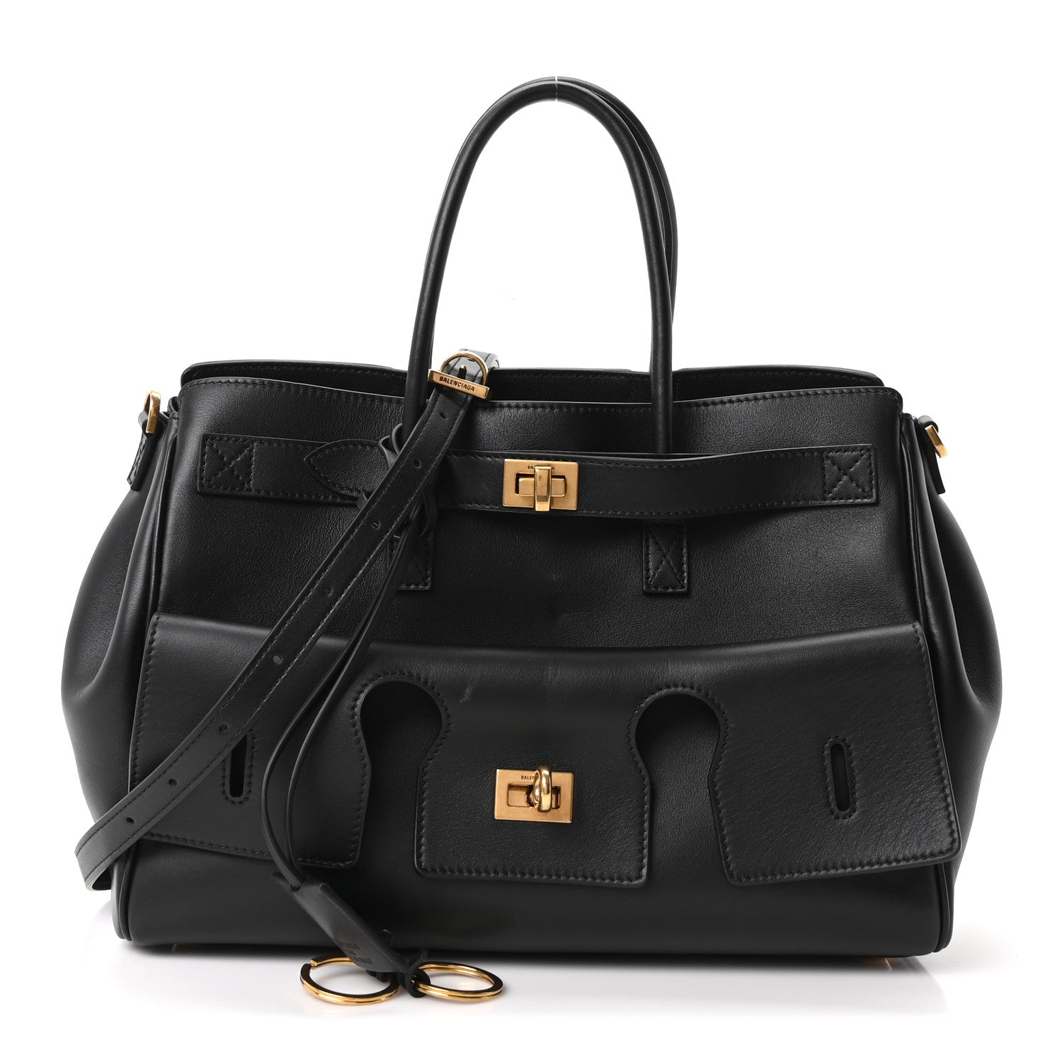 Balenciaga Smooth Calfskin Small Bel Air Carry All Bag Black 1 of 8