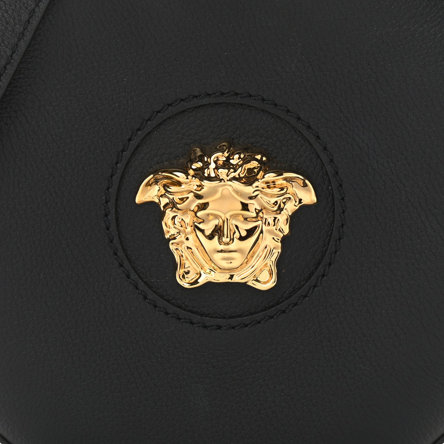 Calfskin La Medusa Round Camera Bag Black