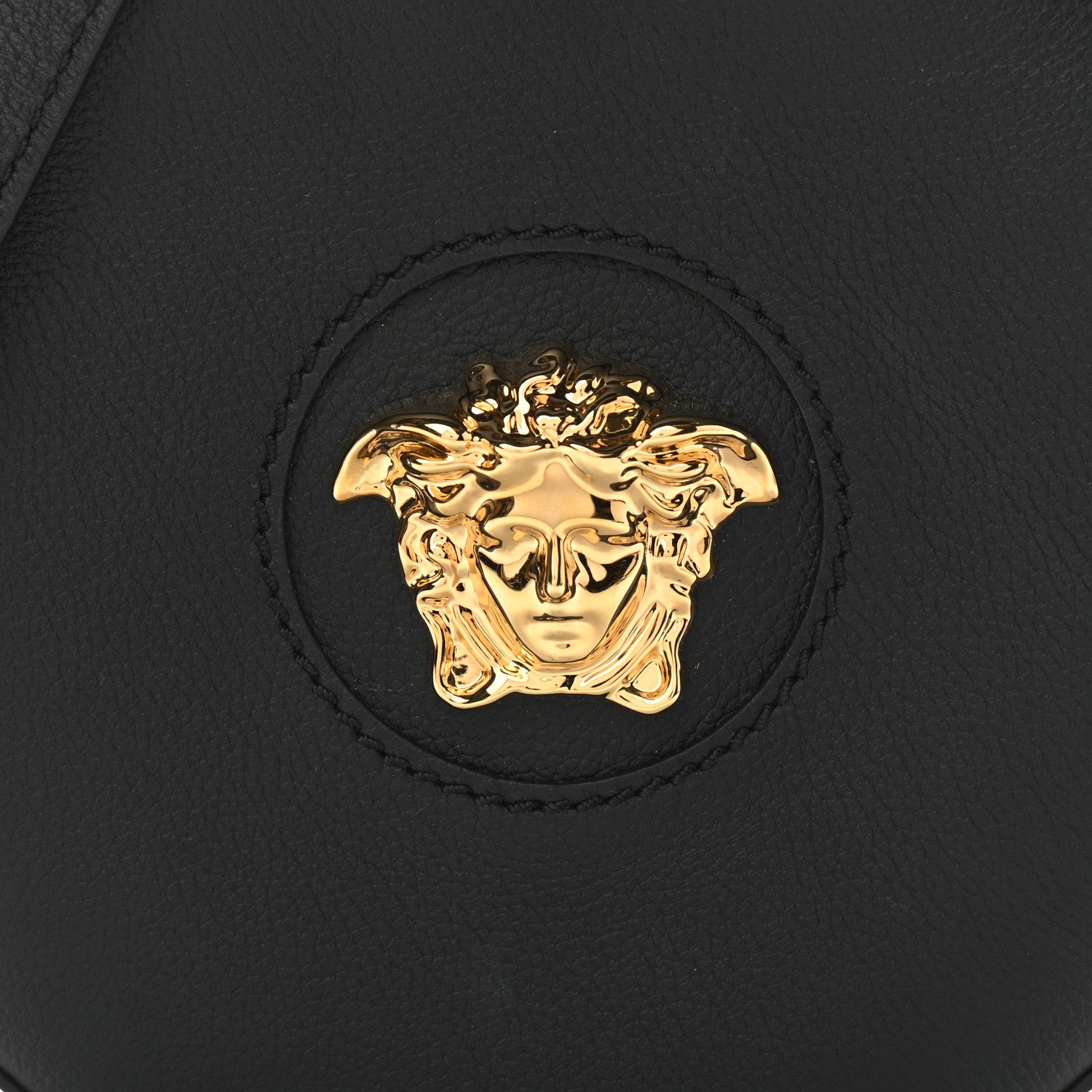 Versace Calfskin La Medusa Round Camera Bag Black 7 of 9