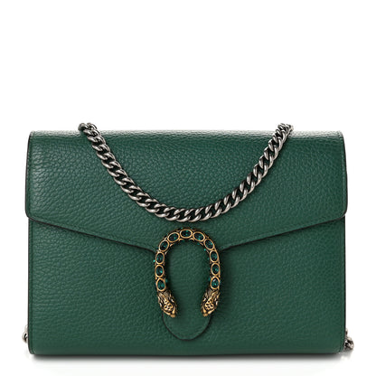 Gucci Calfskin Mini Dionysus Chain Wallet Emerald 1 of 10