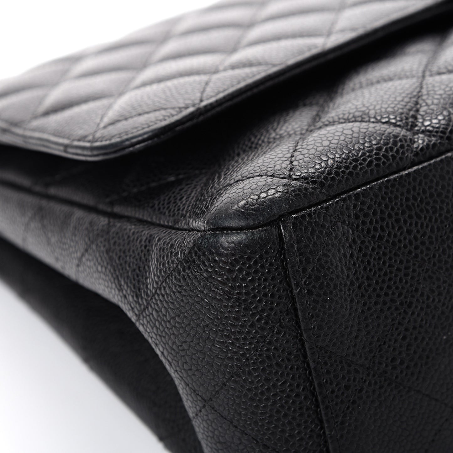 Caviar Quilted Maxi Double Flap Black