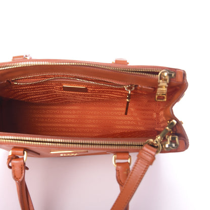 Prada Saffiano Small Galleria Double Zip Tote Papaya 6 of 10