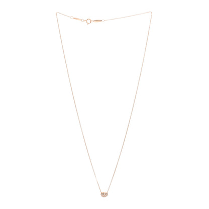 Tiffany 18K Rose Gold Diamond Mini Elsa Peretti Bean Pendant Necklace 3 of 5