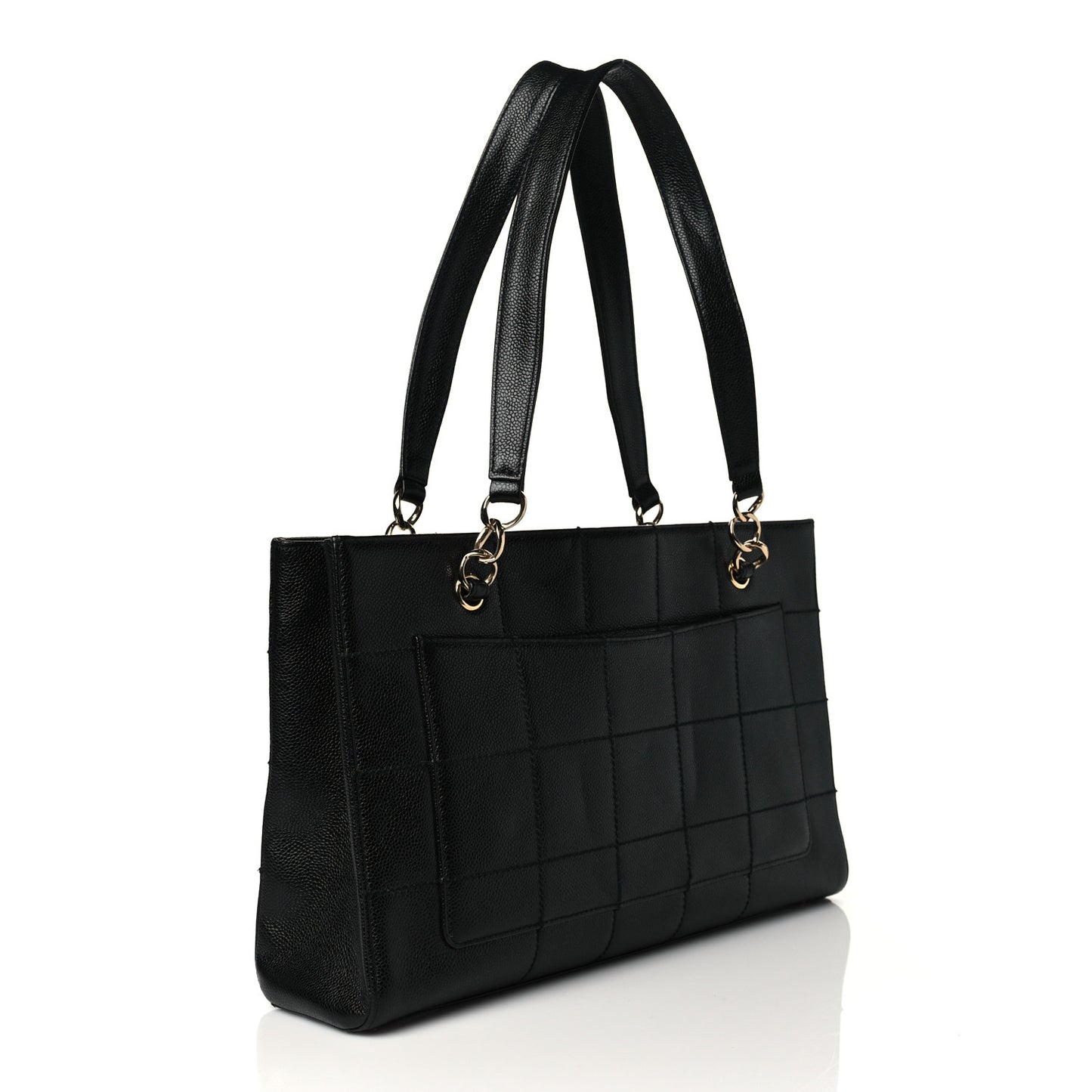 Caviar Chocolate Bar Quilted Shoulder Bag Black