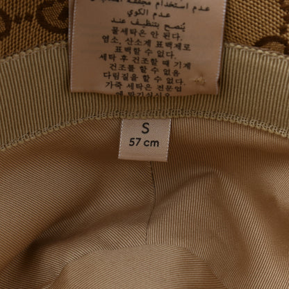 Gucci Monogram Textured Dollar Calfskin GG Jago Bucket Hat S Cacao Beige 10 of 11