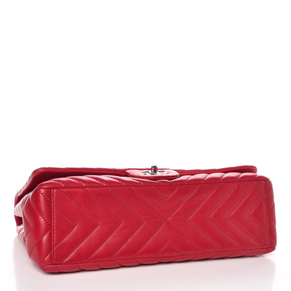 Chanel Lambskin Chevron Maxi Single Flap Dark Pink 4 of 6