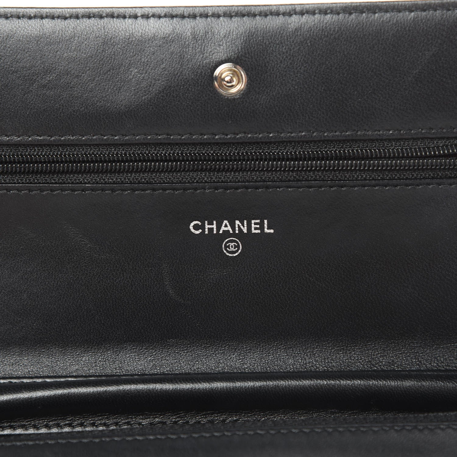 Chanel Lambskin Quilted Wallet On Chain WOC Black 6 of 15