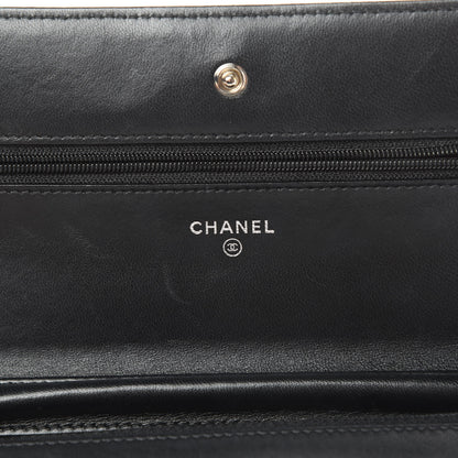 Chanel Lambskin Quilted Wallet On Chain WOC Black 6 of 15