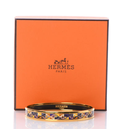 Hermes Enamel Narrow Printed Optique Chaine D'Ancre Bracelet 65 6 of 6