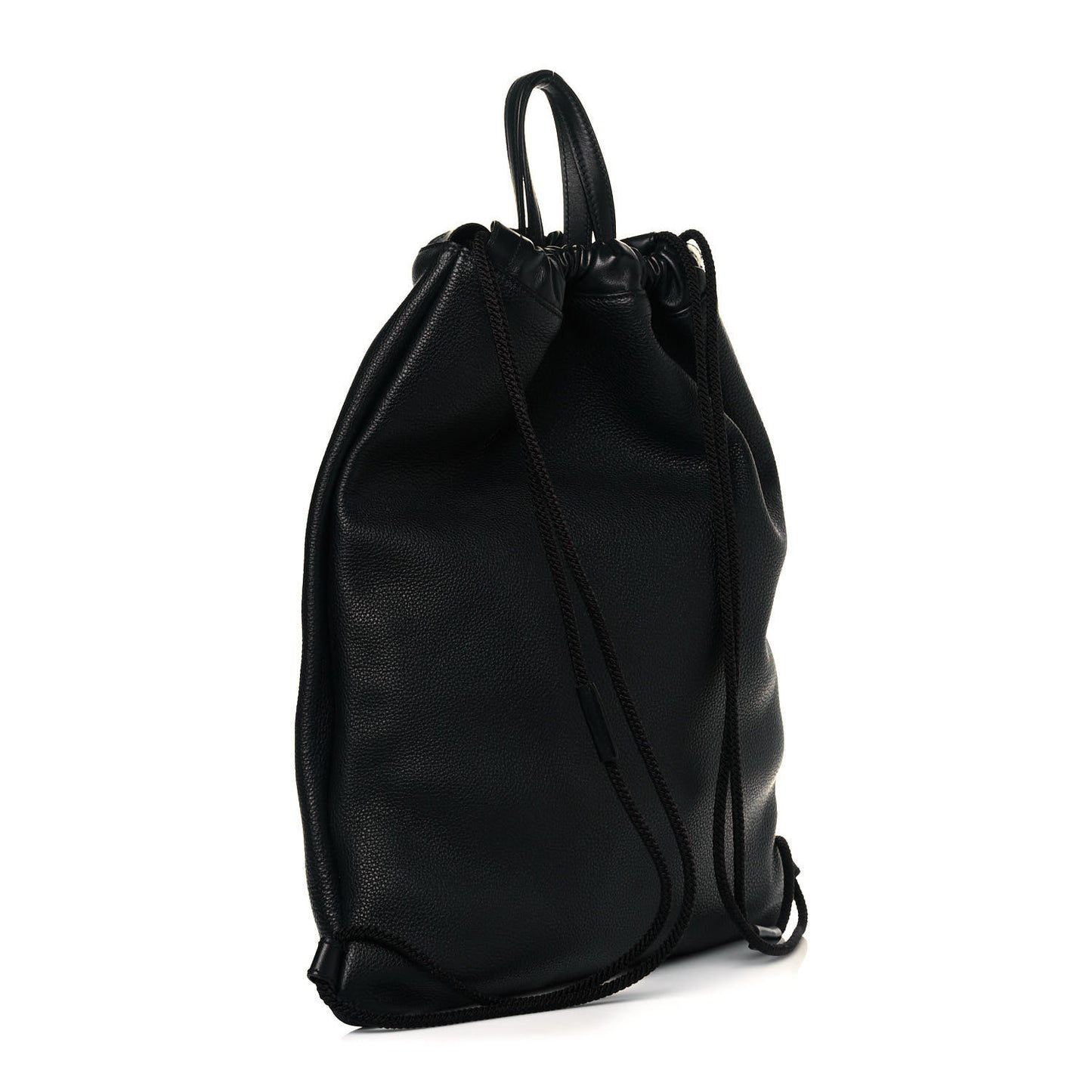 Calfskin Coco Capitan Logo Drawstring Backpack Black