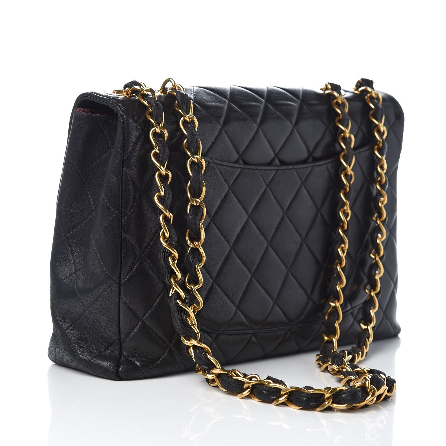 Chanel Lambskin Quilted Jumbo Single Flap Black 3 of 12
