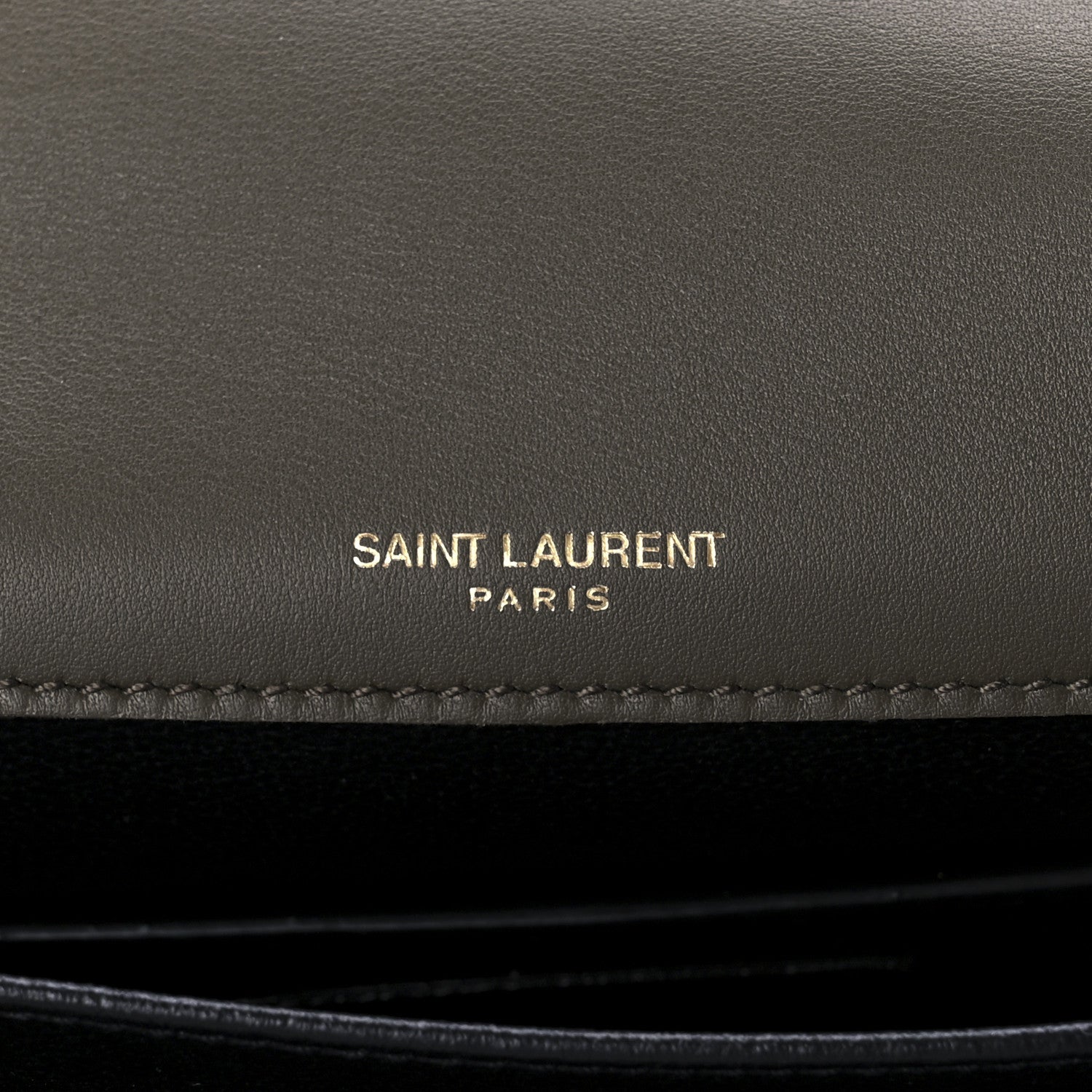 Saint Laurent Suede Smooth Calfskin Monogram Medium Solferino Soft Satchel Sesame Seaweed 6 of 10