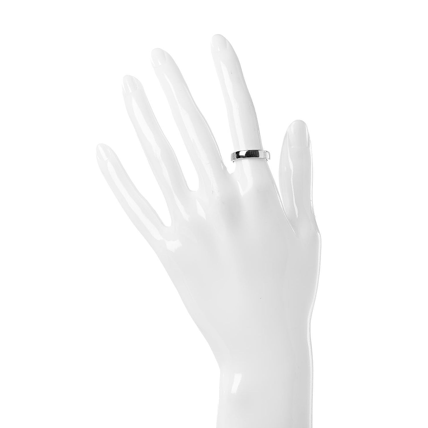 18K White Gold 4mm Happy Birthday Band Ring 51 5.75