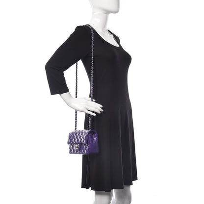 Chanel Patent Quilted Mini Rectangular Flap Purple 2 of 9