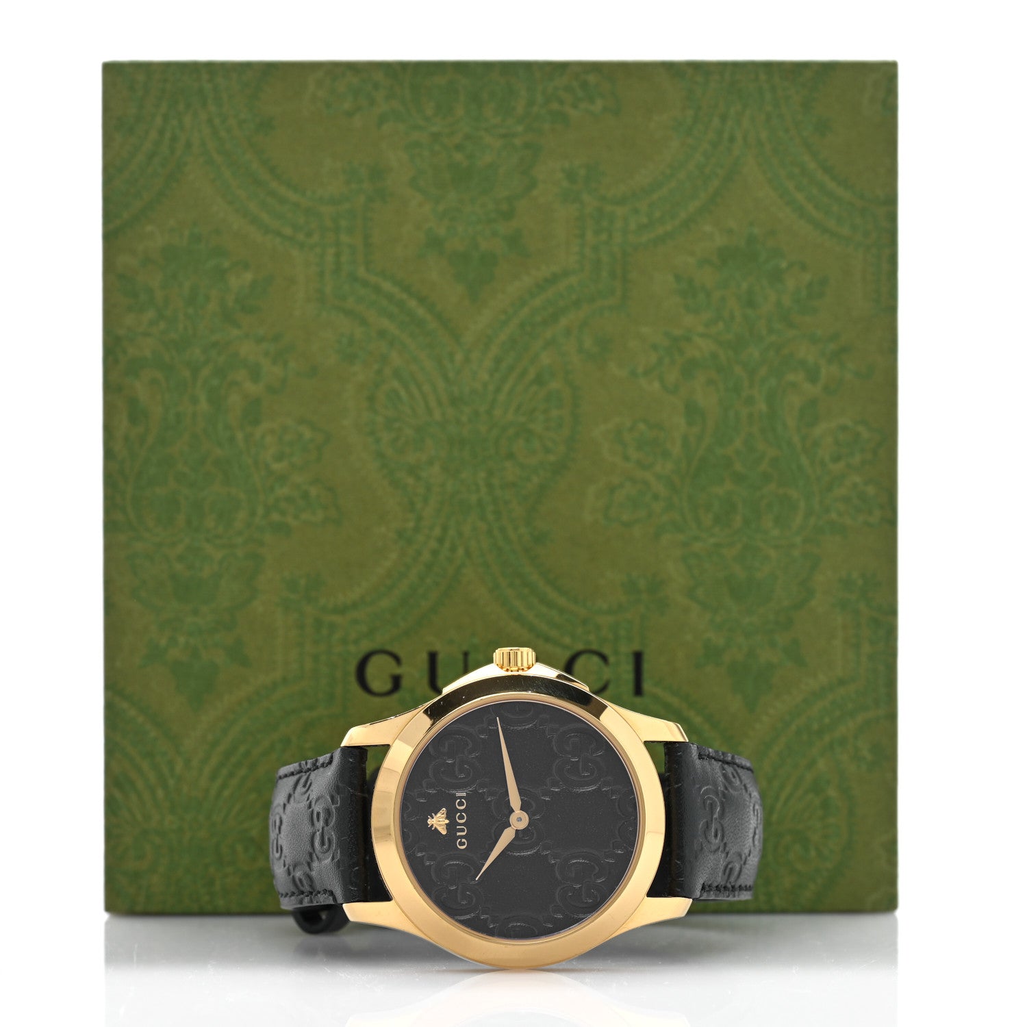 Gucci Stainless Steel Calfskin 38mm G-Timeless Quartz Watch Black 5 of 5