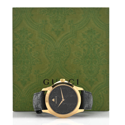 Gucci Stainless Steel Calfskin 38mm G-Timeless Quartz Watch Black 5 of 5