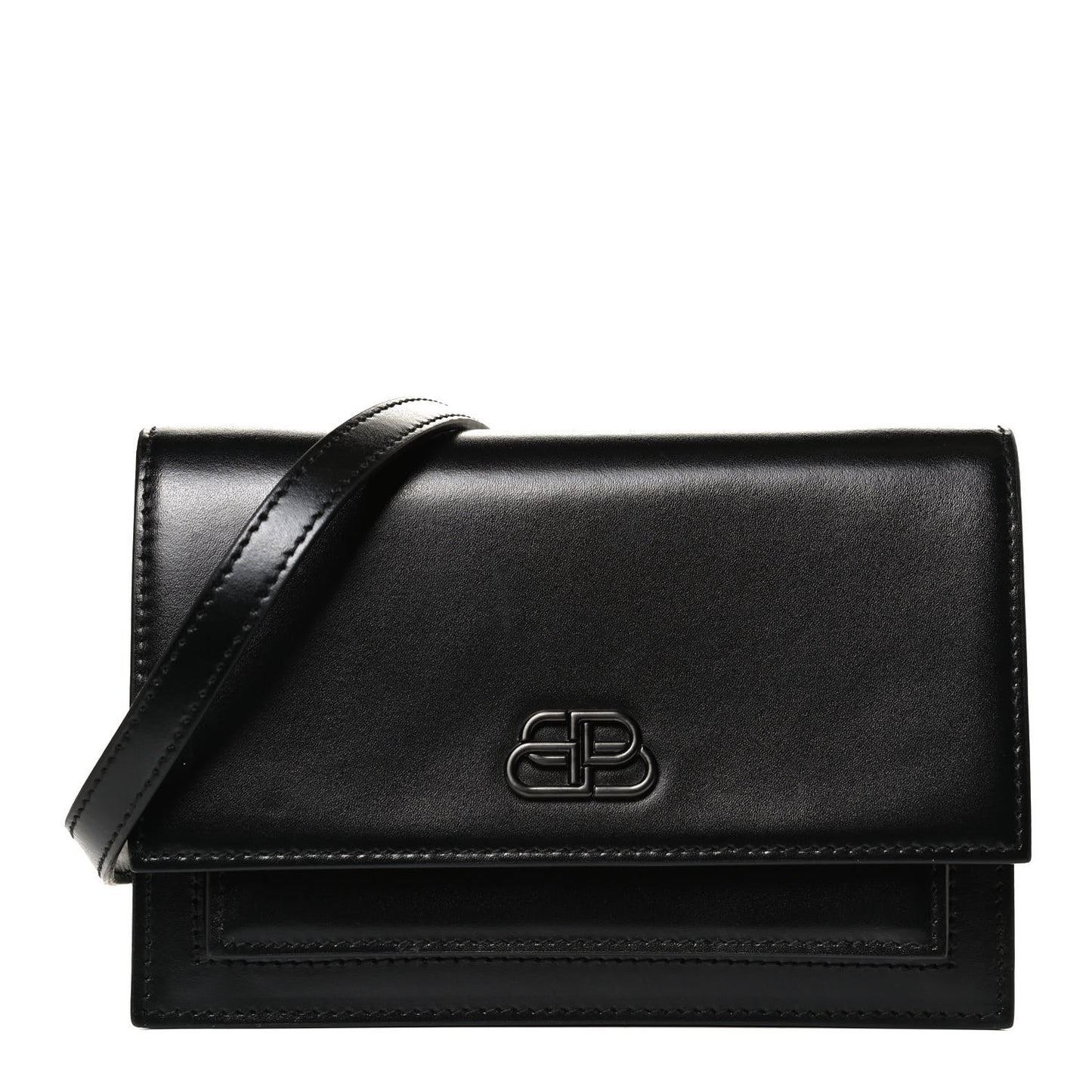 Shiny Box Calfskin Monochrome XS Sharp Belt Bag Black