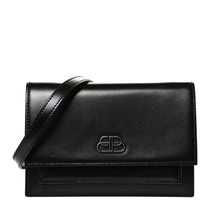 Balenciaga Shiny Box Calfskin Monochrome XS Sharp Belt Bag Black 1 of 12