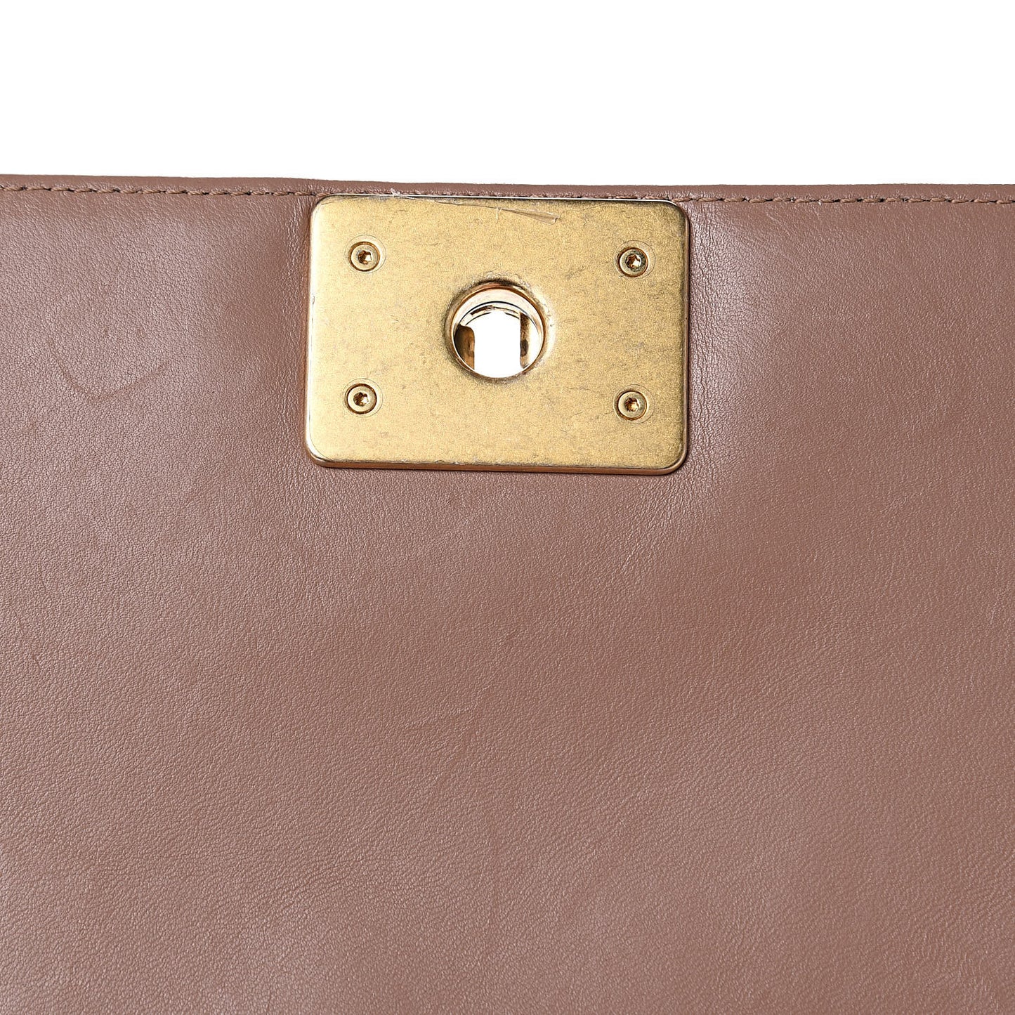 Lambskin Quilted Medium Boy Flap Dark Beige