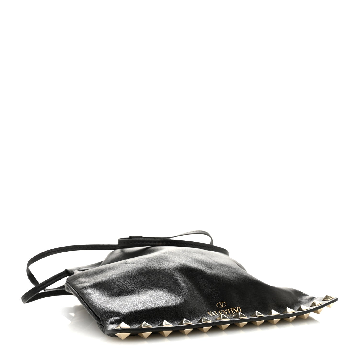 Valentino Garavani Calfskin Rockstud Drawstring Pouch Black 4 of 10