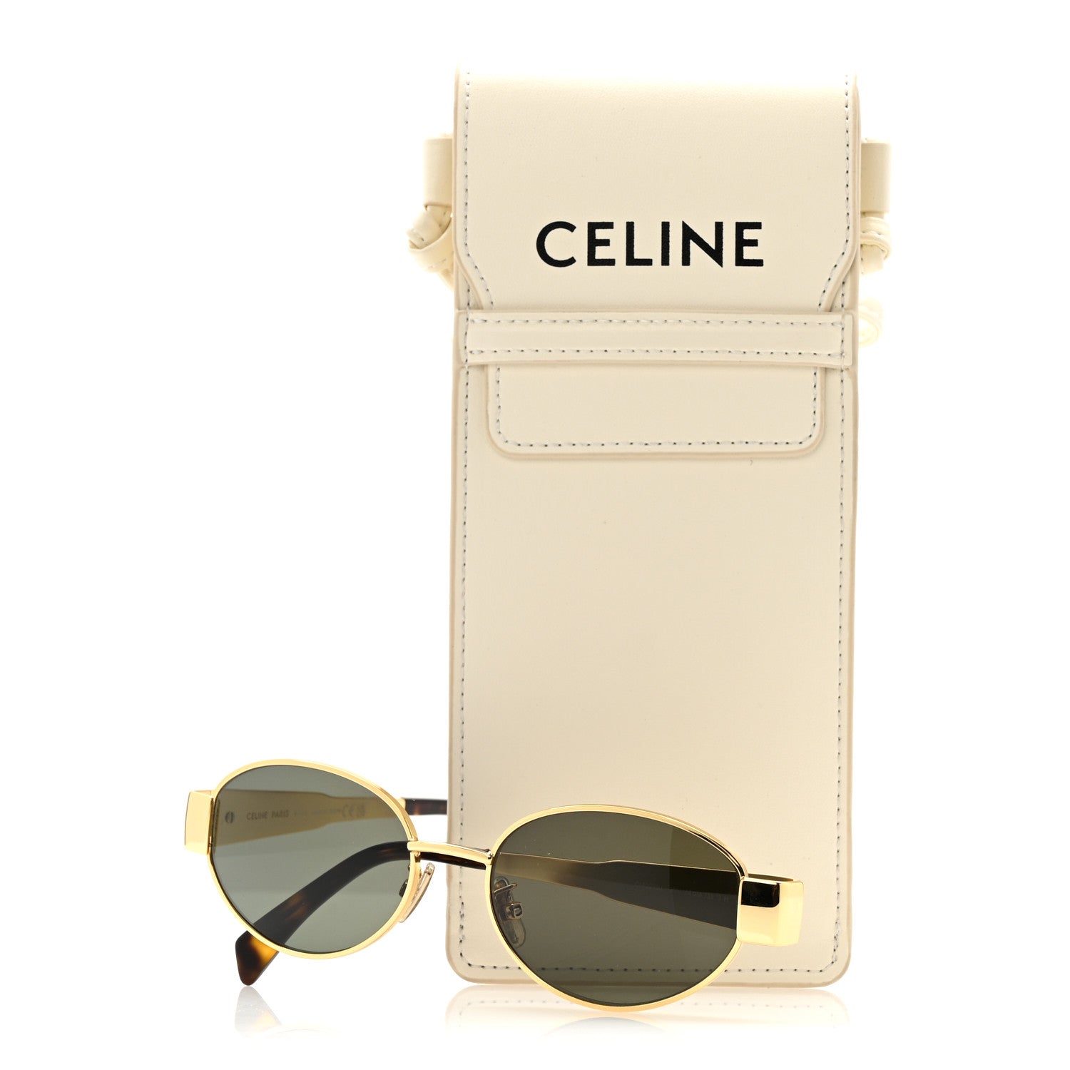 Celine Metal Triomphe 01 Sunglasses CL40235U Gold Green 14 of 14
