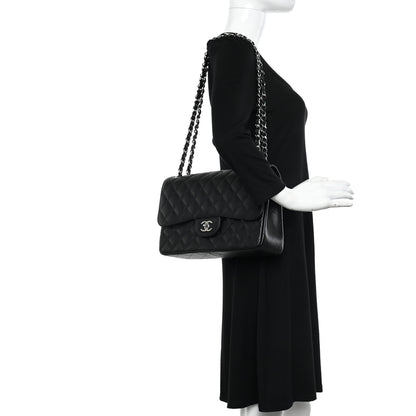 Chanel Caviar Quilted Jumbo Double Flap Black 2 of 11