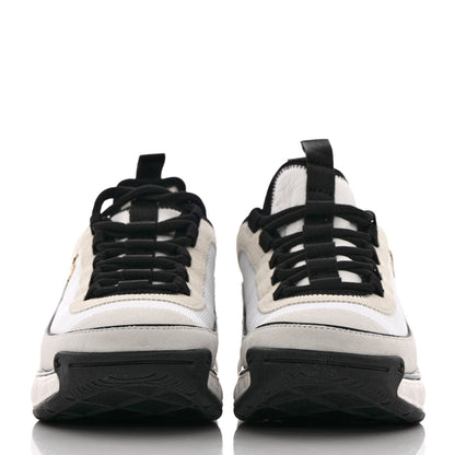 Chanel Velvet Calfskin Mixed Fibers CC Sneakers 37.5 Ivory Black 2 of 11