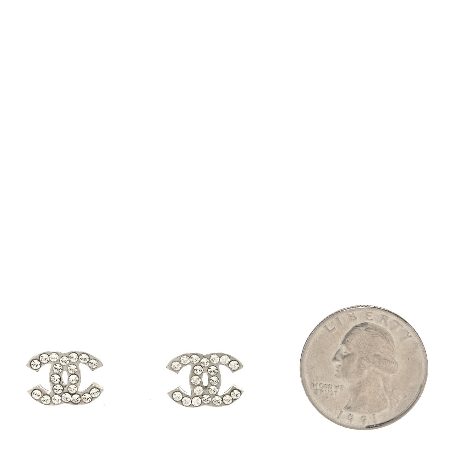 Crystal CC Earrings Silver
