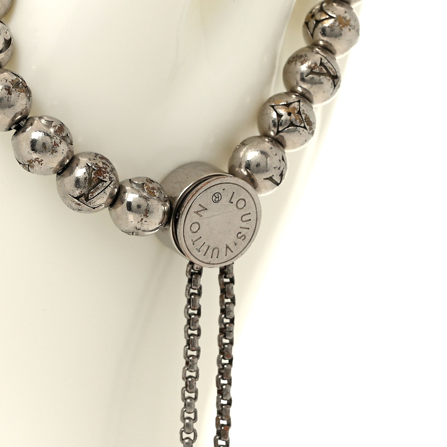 Monogram Beaded Bracelet Silver