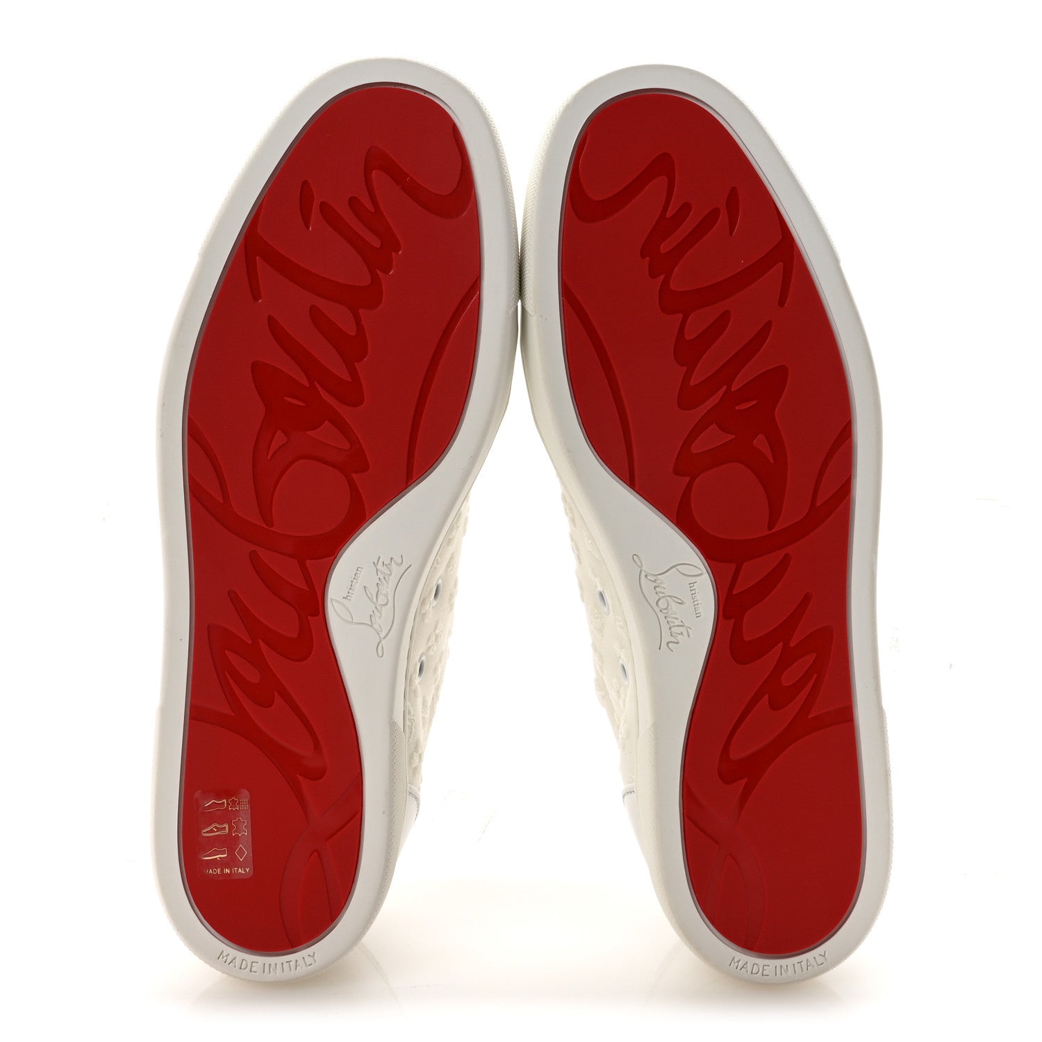 Christian Louboutin Calfskin Embroidered Womens Vieira Flat Sneakers 39.5 White 6 of 9