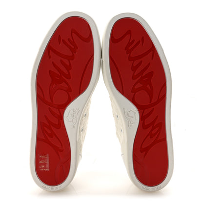 Christian Louboutin Calfskin Embroidered Womens Vieira Flat Sneakers 39.5 White 6 of 9