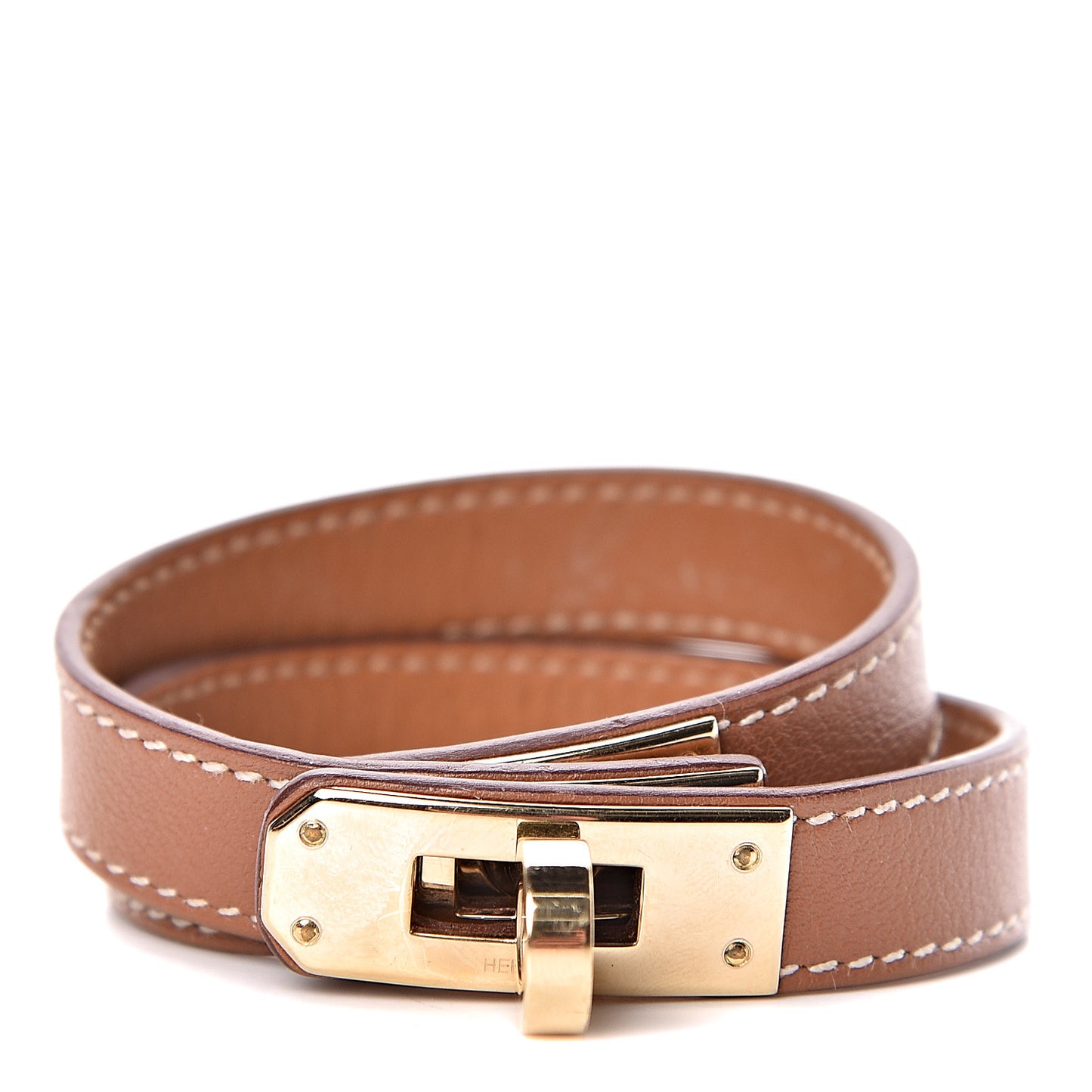 Barenia Kelly Double Tour Bracelet S Fauve
