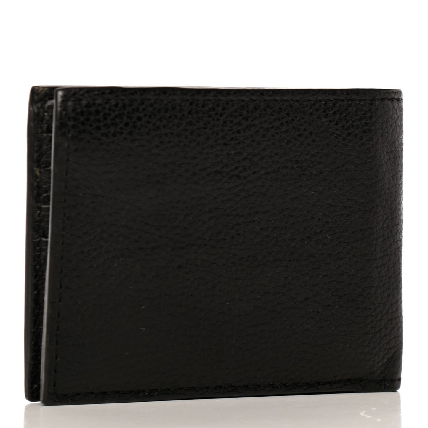 Grained Calfskin Web Bi-Fold Wallet Black