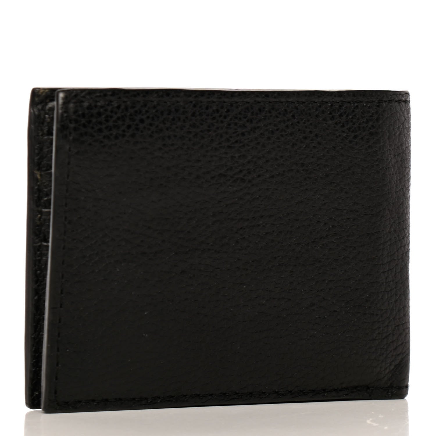 Gucci Grained Calfskin Web Bi-Fold Wallet Black 3 of 6