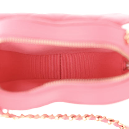 Chanel Lambskin Quilted CC In Love Heart Clutch With Chain Pink 4 of 9