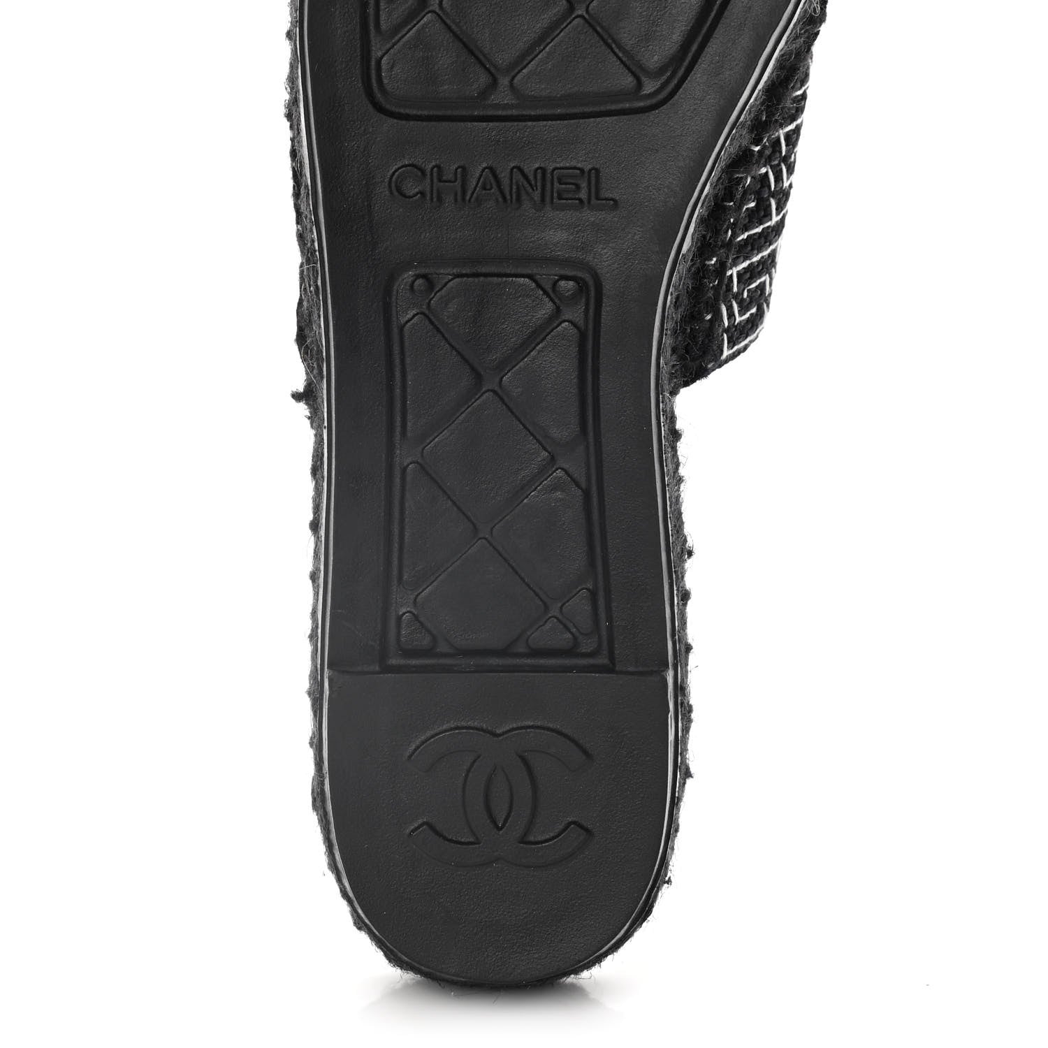 Chanel Tweed CC Slip On Espadrilles 37 Black Silver 8 of 15