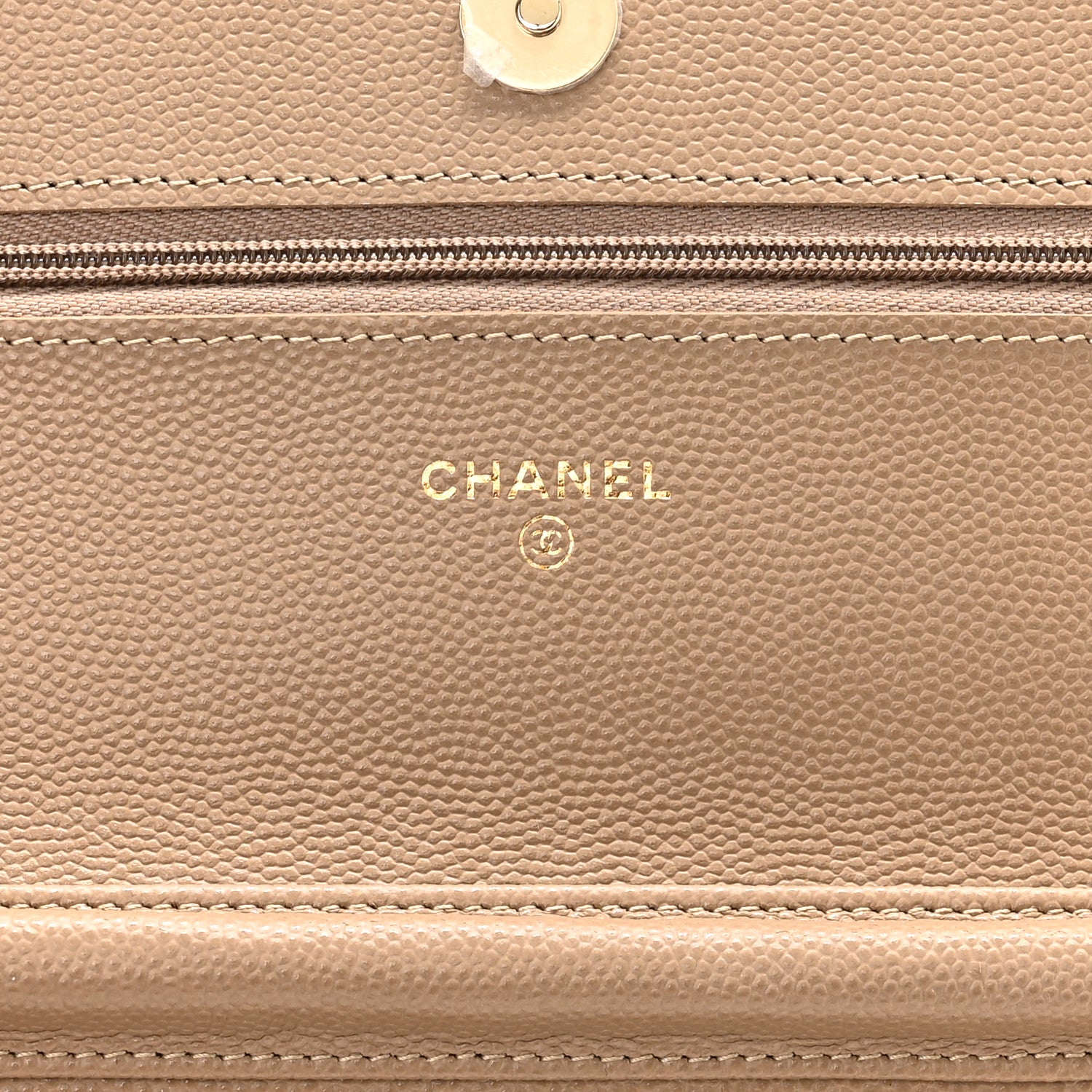 Chanel Caviar Quilted Wallet On Chain WOC Dark Beige 6 of 12