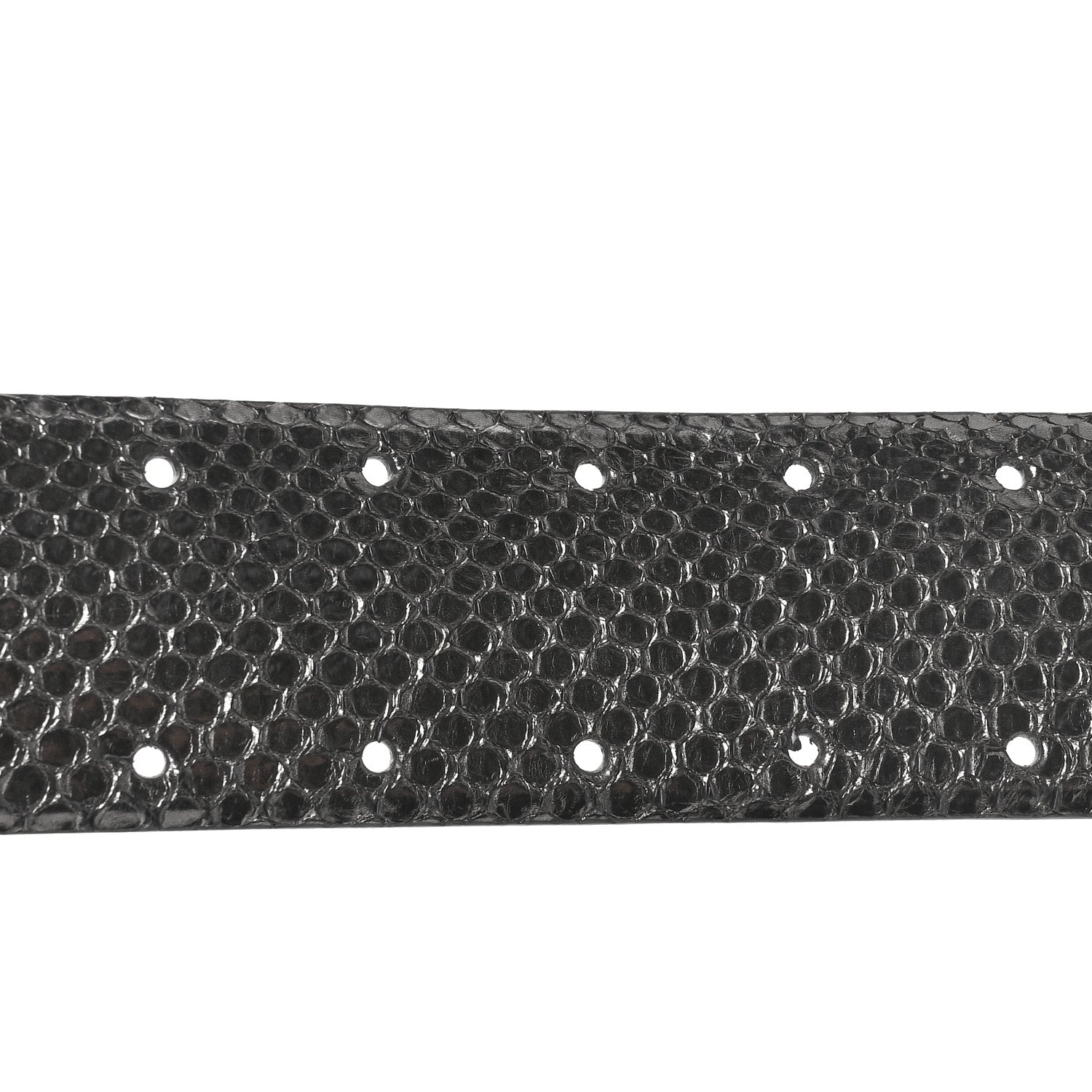 Chanel Metallic Snakeskin CC Logo Belt 80 32 Dark Silver 7 of 7