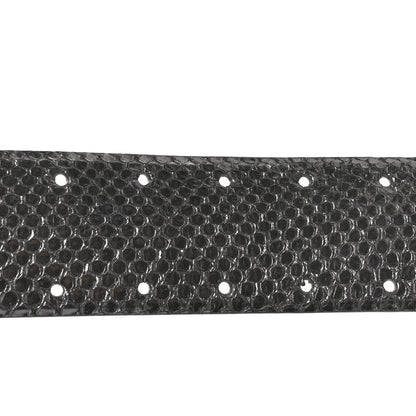 Chanel Metallic Snakeskin CC Logo Belt 80 32 Dark Silver 7 of 7