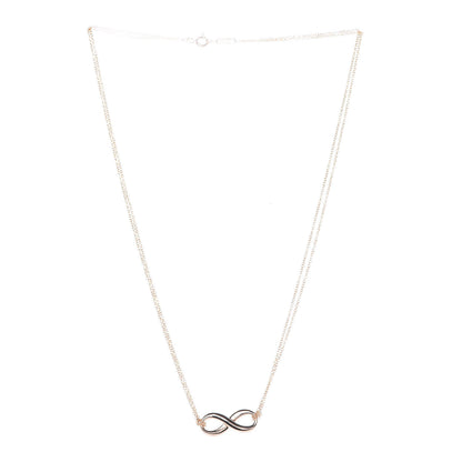 Tiffany 18K Rose Gold Infinity Double Chain Pendant Necklace 3 of 6